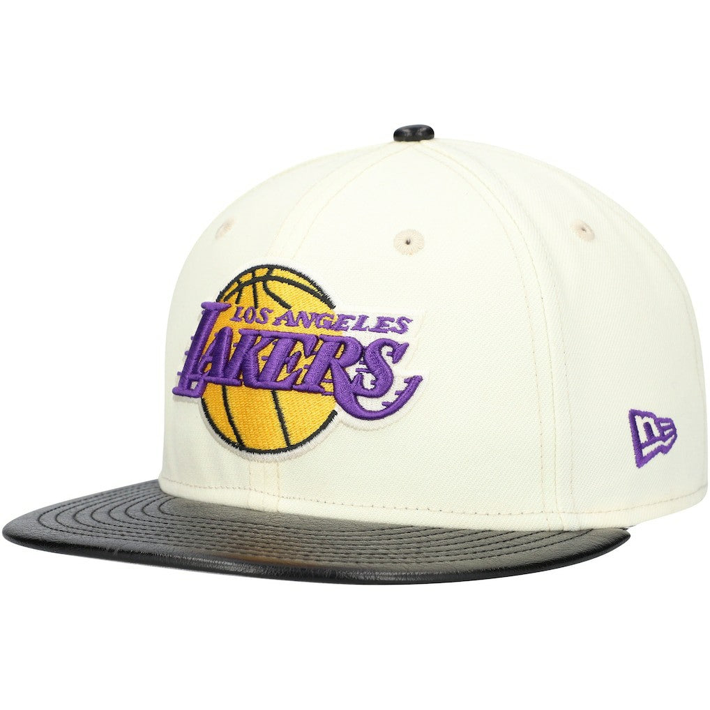 NBA Los Angeles Lakers Faux Leather Visor Two-Tone 59FIFTY Fitted Hat
