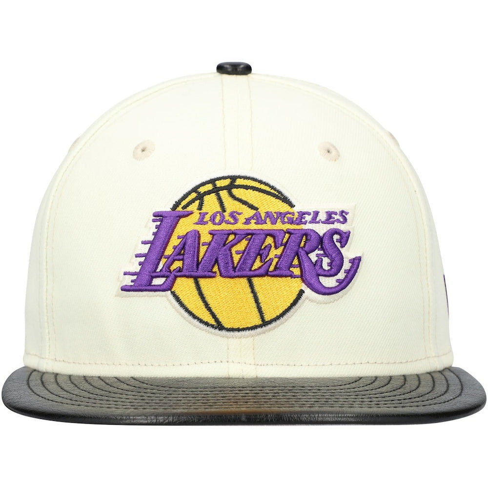 NBA Los Angeles Lakers Faux Leather Visor Two-Tone 59FIFTY Fitted Hat