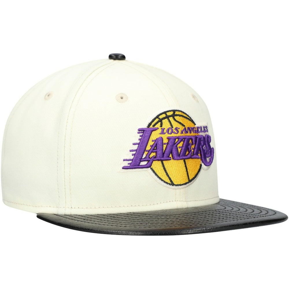 NBA Los Angeles Lakers Faux Leather Visor Two-Tone 59FIFTY Fitted Hat