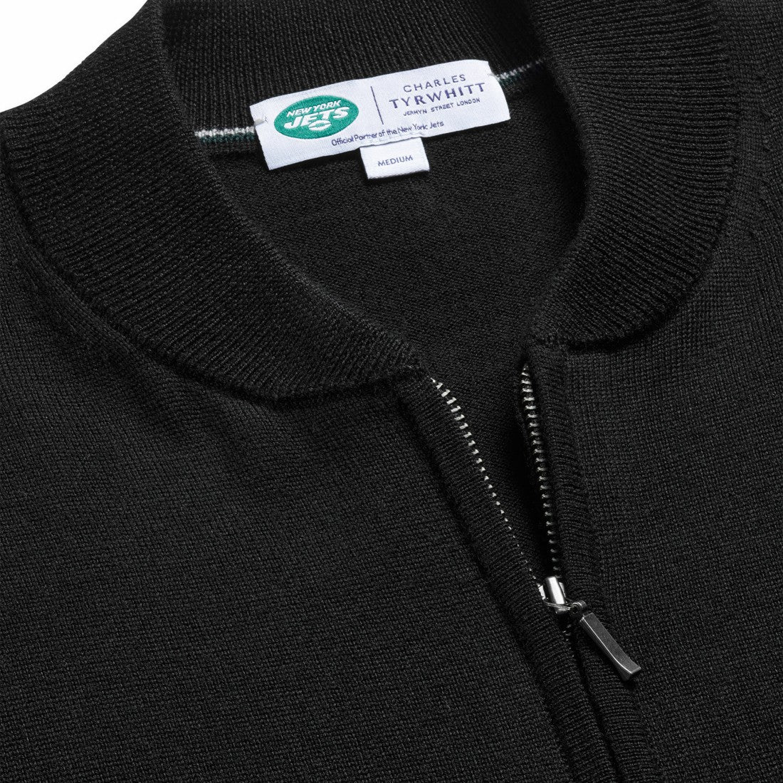 Charles Tyrwhitt Merino Full-Zip Sweater - New York Jets