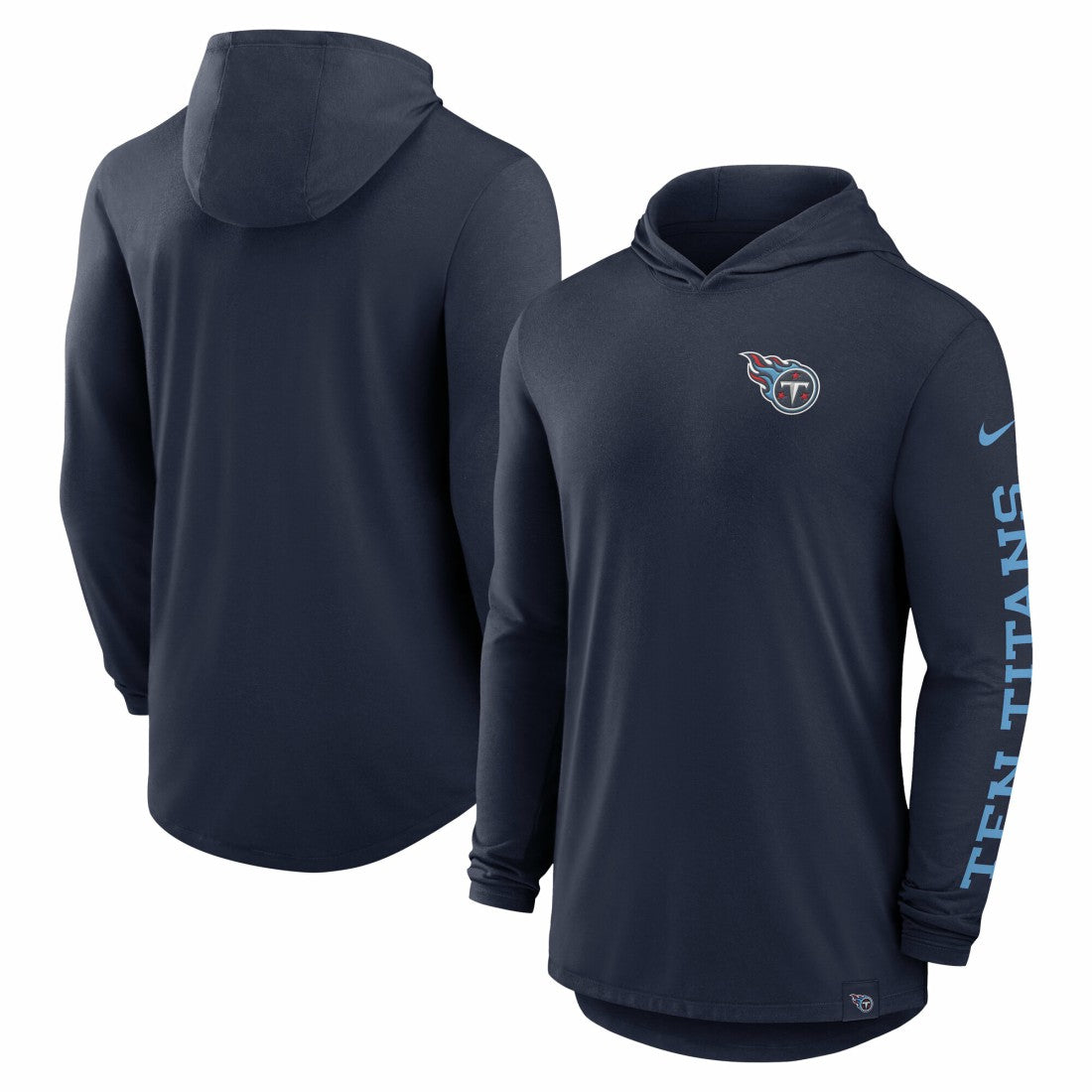 Blitz Tri-Blend Dri-FIT Long Sleeve Hoodie T-Shirt - Tennessee Titans