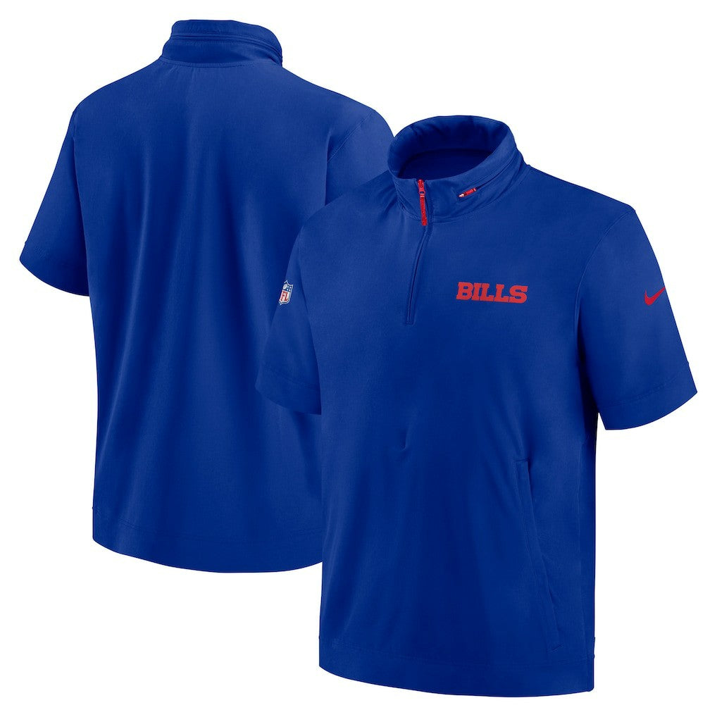 2024 Sideline Coach Short Sleeve Half-Zip Hoodie Jacket - Buffalo Bills