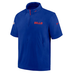 2024 Sideline Coach Short Sleeve Half-Zip Hoodie Jacket - Buffalo Bills