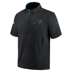 2024 Sideline Coach Short Sleeve Half-Zip Hoodie Jacket - Carolina Panthers