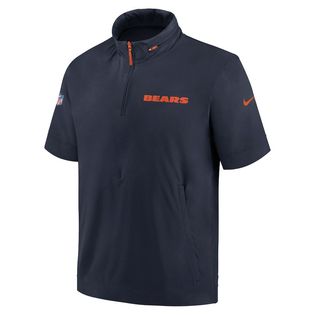 2024 Sideline Coach Short Sleeve Half-Zip Hoodie Jacket - Chicago Bears