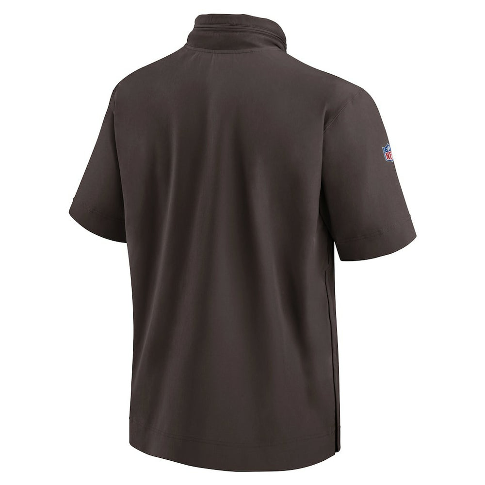 2024 Sideline Coach Short Sleeve Half-Zip Hoodie Jacket - Cleveland Browns