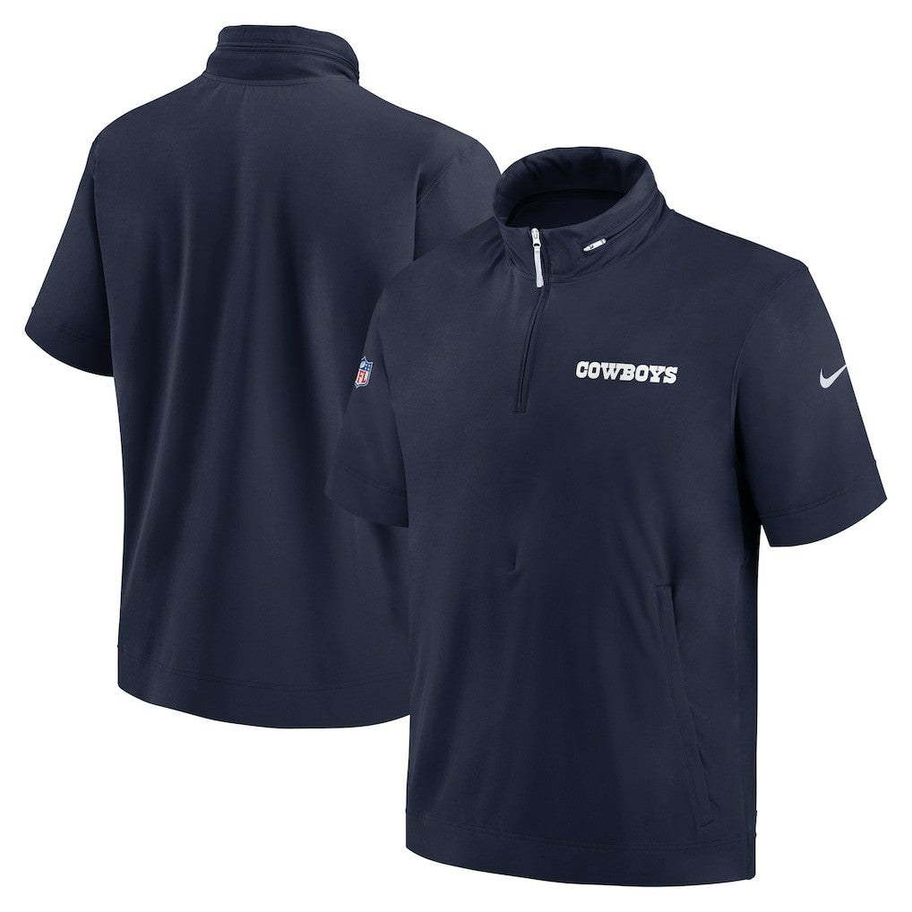 2024 Sideline Coach Short Sleeve Half-Zip Hoodie Jacket - Dallas Cowboys