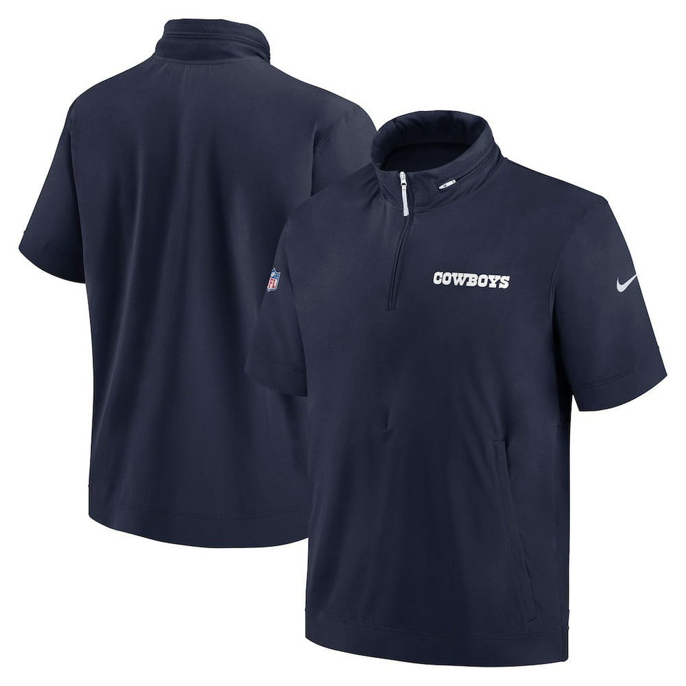 2024 Sideline Coach Short Sleeve Half-Zip Hoodie Jacket - Dallas Cowboys