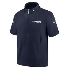 2024 Sideline Coach Short Sleeve Half-Zip Hoodie Jacket - Dallas Cowboys