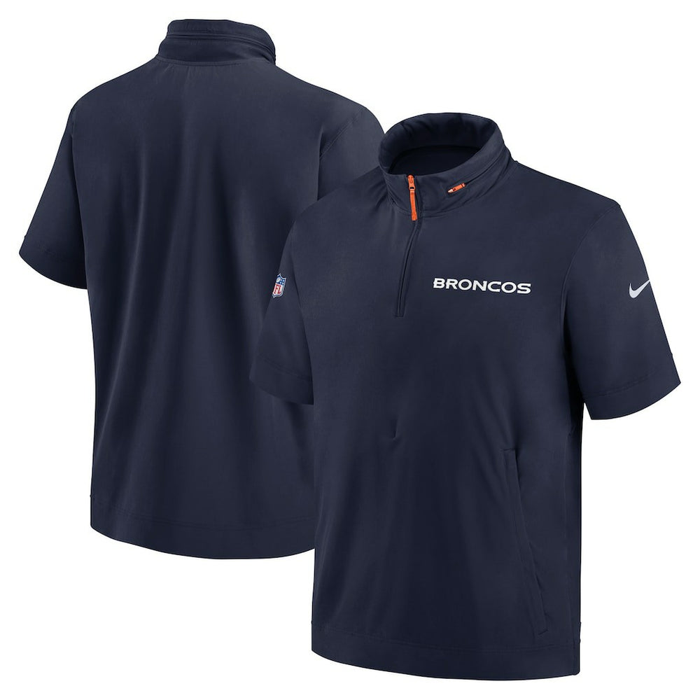 2024 Sideline Coach Short Sleeve Half-Zip Hoodie Jacket - Denver Broncos