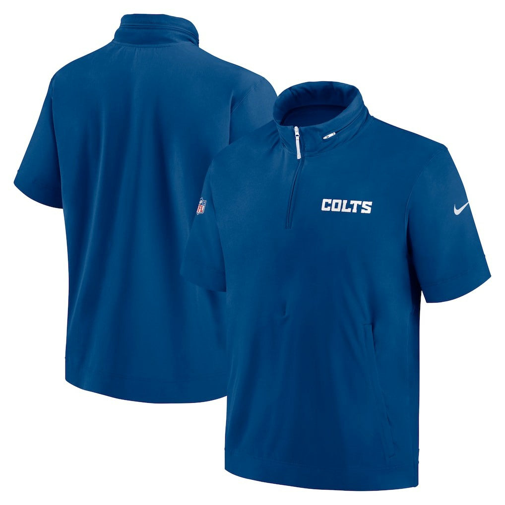 2024 Sideline Coach Short Sleeve Half-Zip Hoodie Jacket - Indianapolis Colts