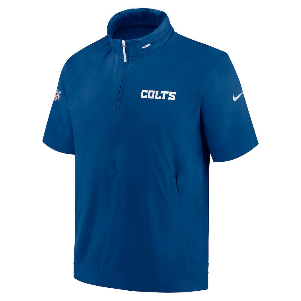 2024 Sideline Coach Short Sleeve Half-Zip Hoodie Jacket - Indianapolis Colts