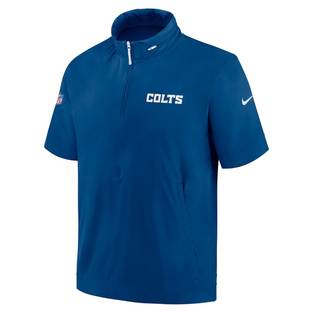 2024 Sideline Coach Short Sleeve Half-Zip Hoodie Jacket - Indianapolis Colts