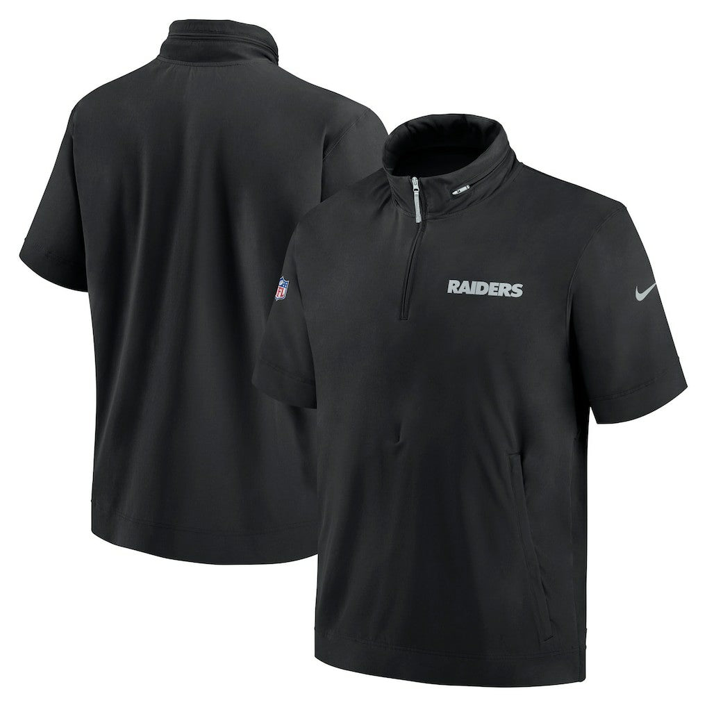 2024 Sideline Coach Short Sleeve Half-Zip Hoodie Jacket - Las Vegas Raiders