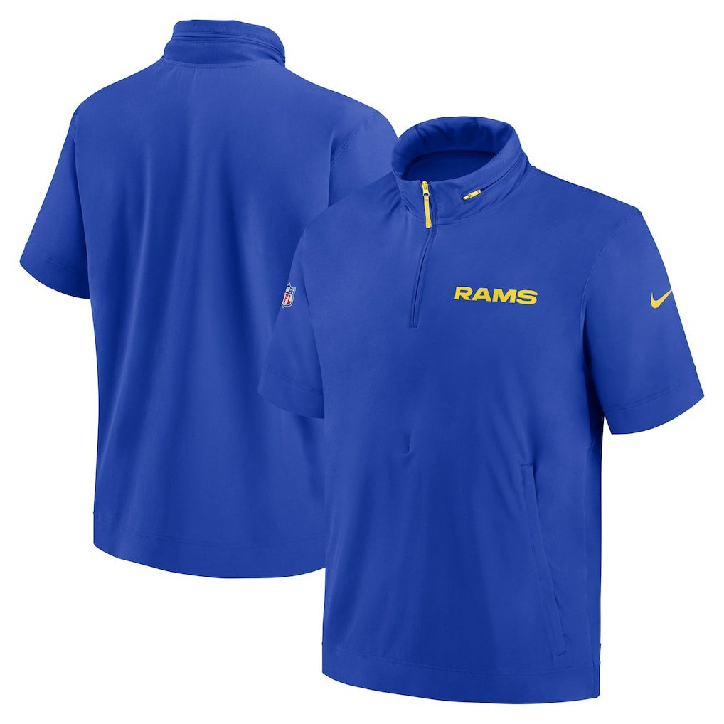 2024 Sideline Coach Short Sleeve Half-Zip Hoodie Jacket - Los Angeles Rams