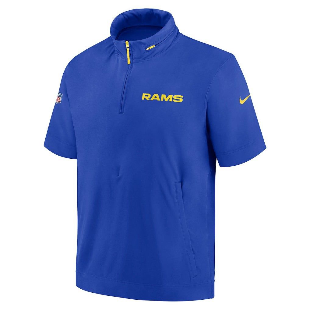 2024 Sideline Coach Short Sleeve Half-Zip Hoodie Jacket - Los Angeles Rams