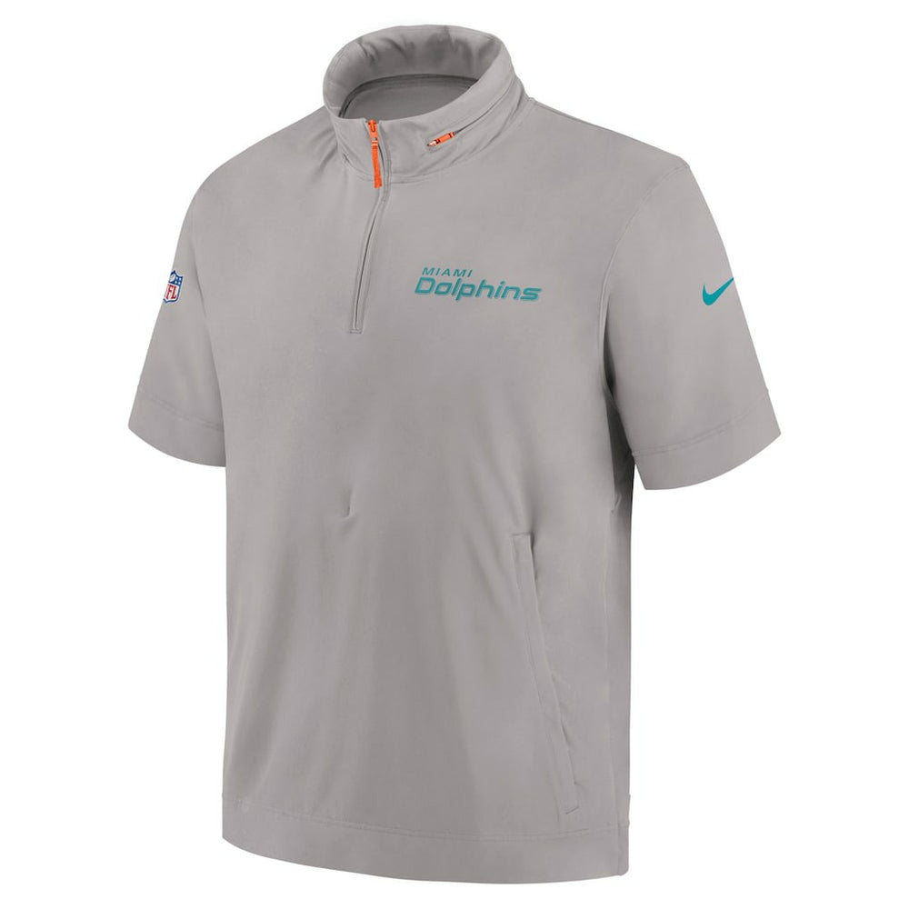 2024 Sideline Coach Short Sleeve Half-Zip Hoodie Jacket - Miami Dolphins