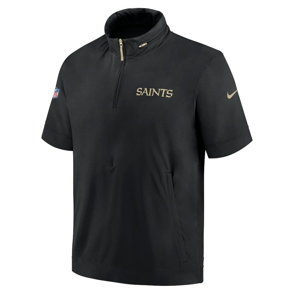 2024 Sideline Coach Short Sleeve Half-Zip Hoodie Jacket - New Orleans Saints