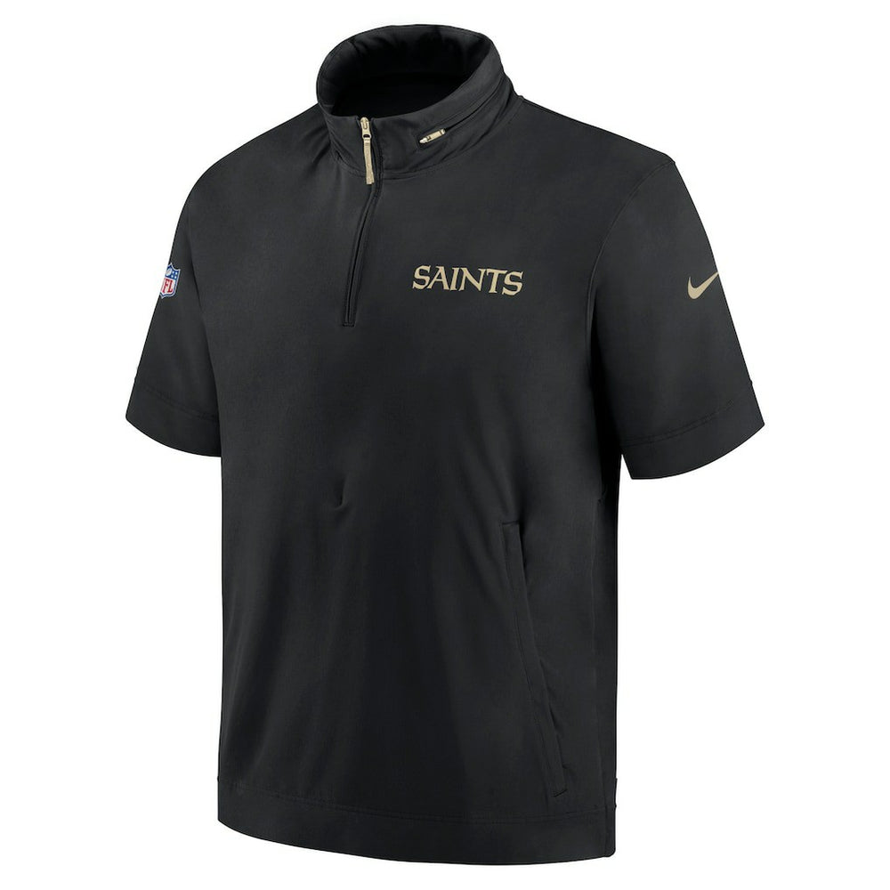 2024 Sideline Coach Short Sleeve Half-Zip Hoodie Jacket - New Orleans Saints