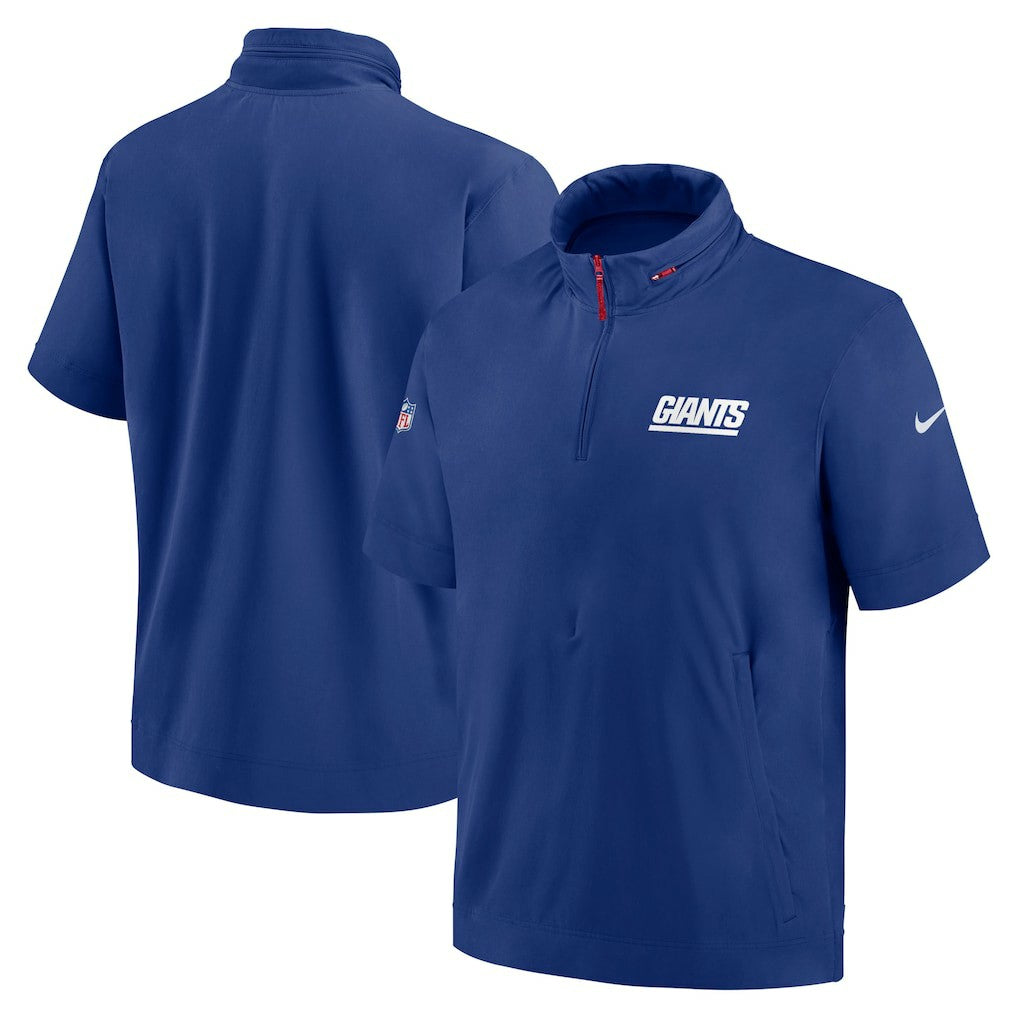 2024 Sideline Coach Short Sleeve Half-Zip Hoodie Jacket - New York Giants