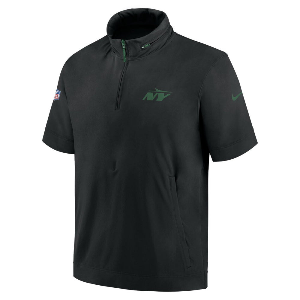 2024 Sideline Coach Short Sleeve Half-Zip Hoodie Jacket - New York Jets