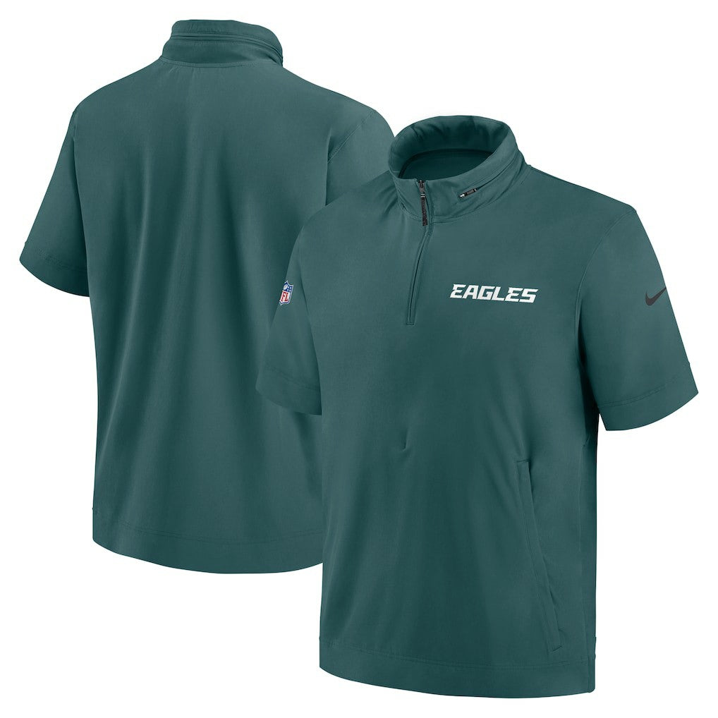 2024 Sideline Coach Short Sleeve Half-Zip Hoodie Jacket - Philadelphia Eagles