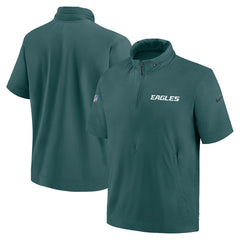 2024 Sideline Coach Short Sleeve Half-Zip Hoodie Jacket - Philadelphia Eagles