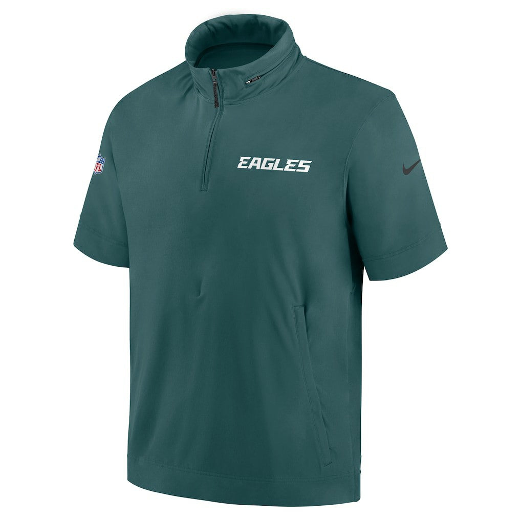 2024 Sideline Coach Short Sleeve Half-Zip Hoodie Jacket - Philadelphia Eagles