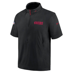 2024 Sideline Coach Short Sleeve Half-Zip Hoodie Jacket - San Francisco 49ers