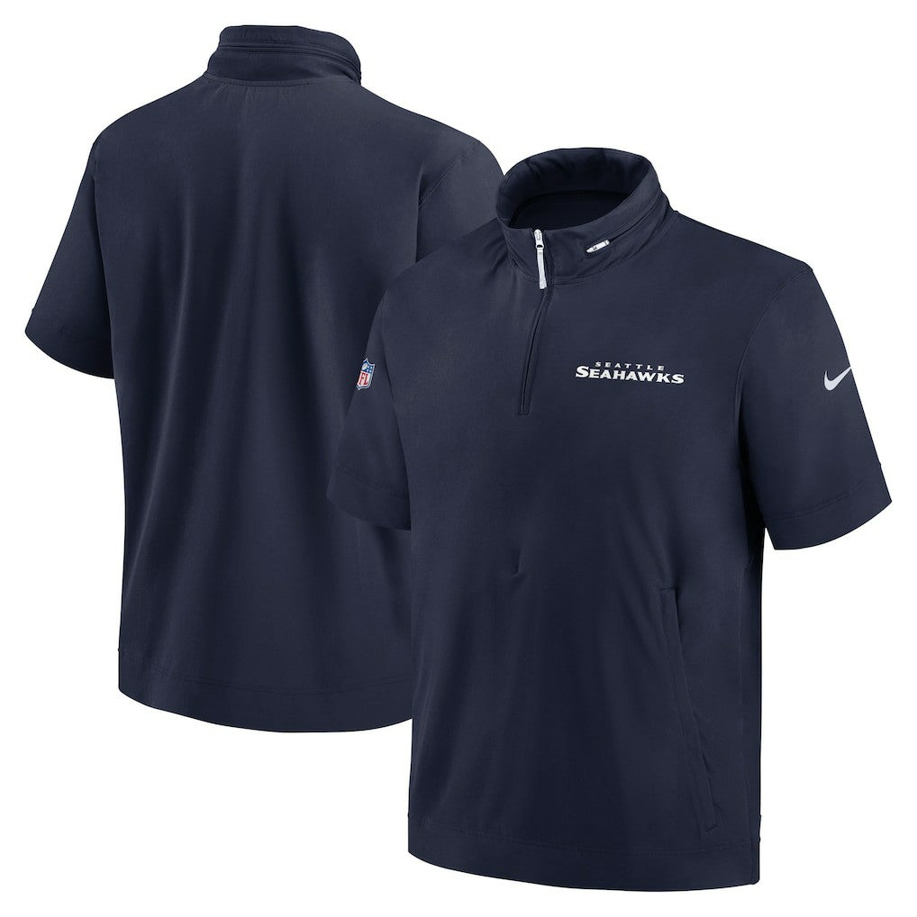 2024 Sideline Coach Short Sleeve Half-Zip Hoodie Jacket - Seattle Seahawks