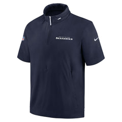 2024 Sideline Coach Short Sleeve Half-Zip Hoodie Jacket - Seattle Seahawks