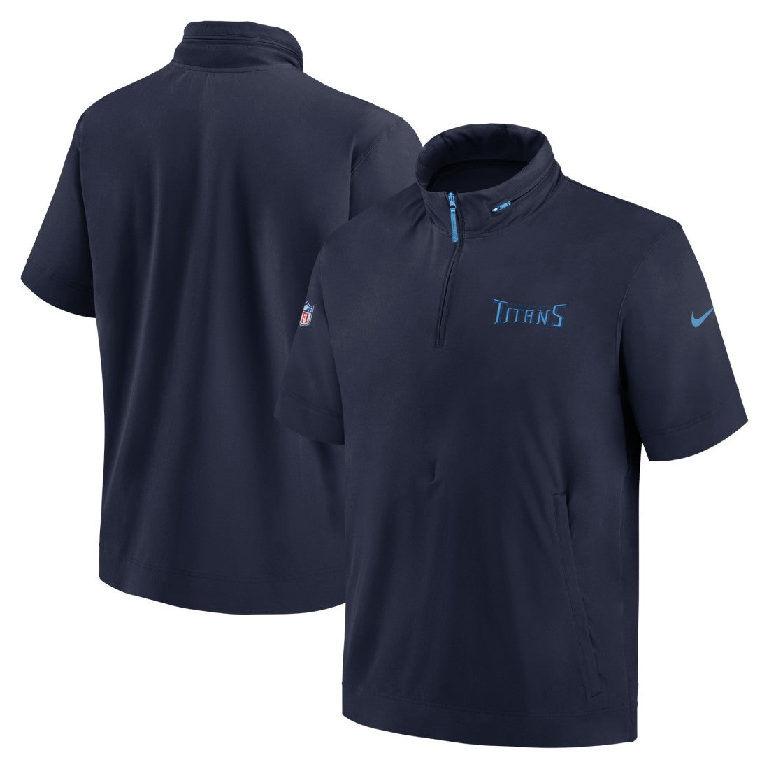 2024 Sideline Coach Short Sleeve Half-Zip Hoodie Jacket - Tennessee Titans