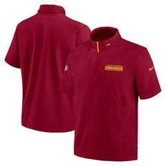 2024 Sideline Coach Short Sleeve Half-Zip Hoodie Jacket - Washington Commanders