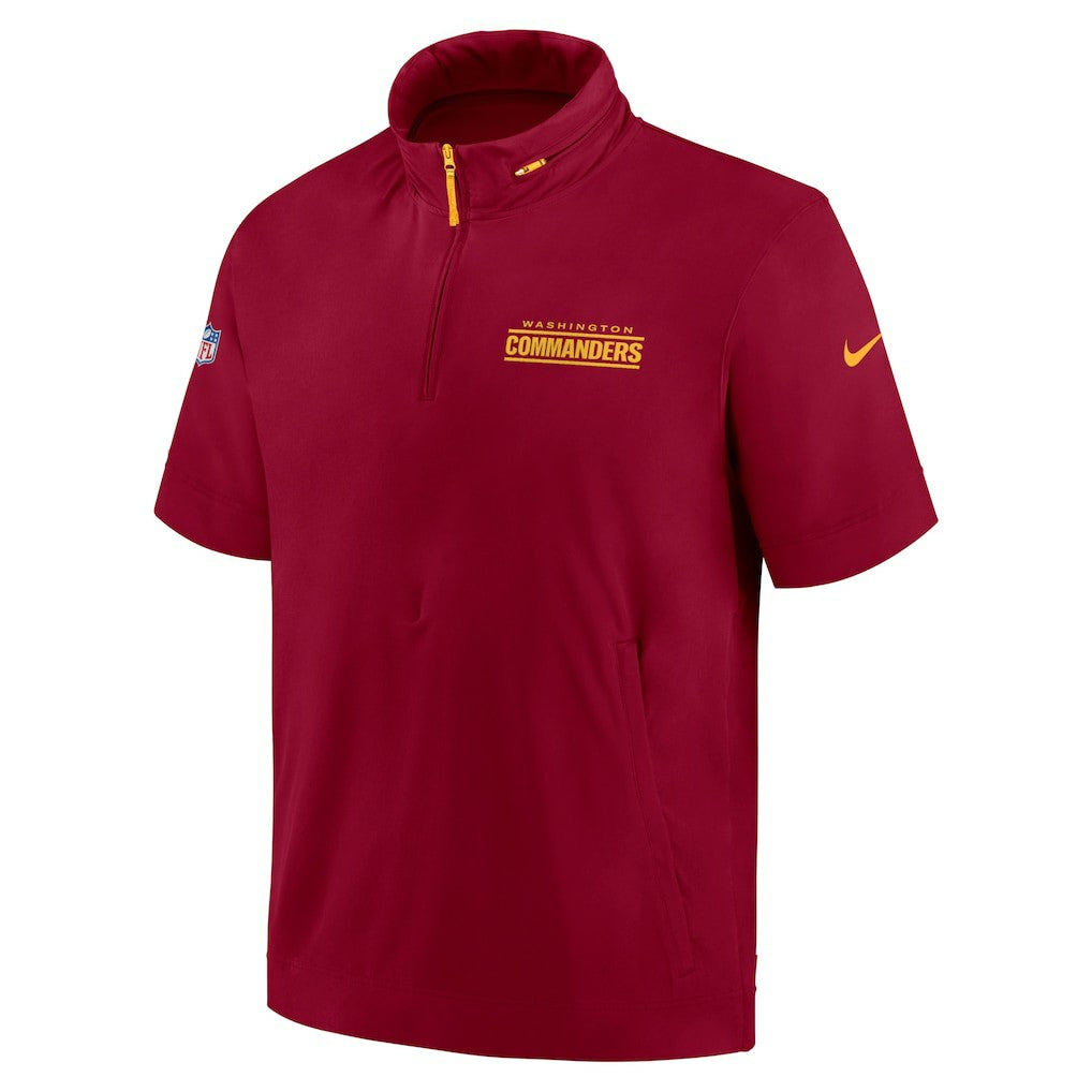 2024 Sideline Coach Short Sleeve Half-Zip Hoodie Jacket - Washington Commanders