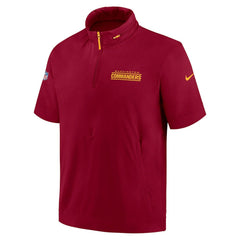 2024 Sideline Coach Short Sleeve Half-Zip Hoodie Jacket - Washington Commanders