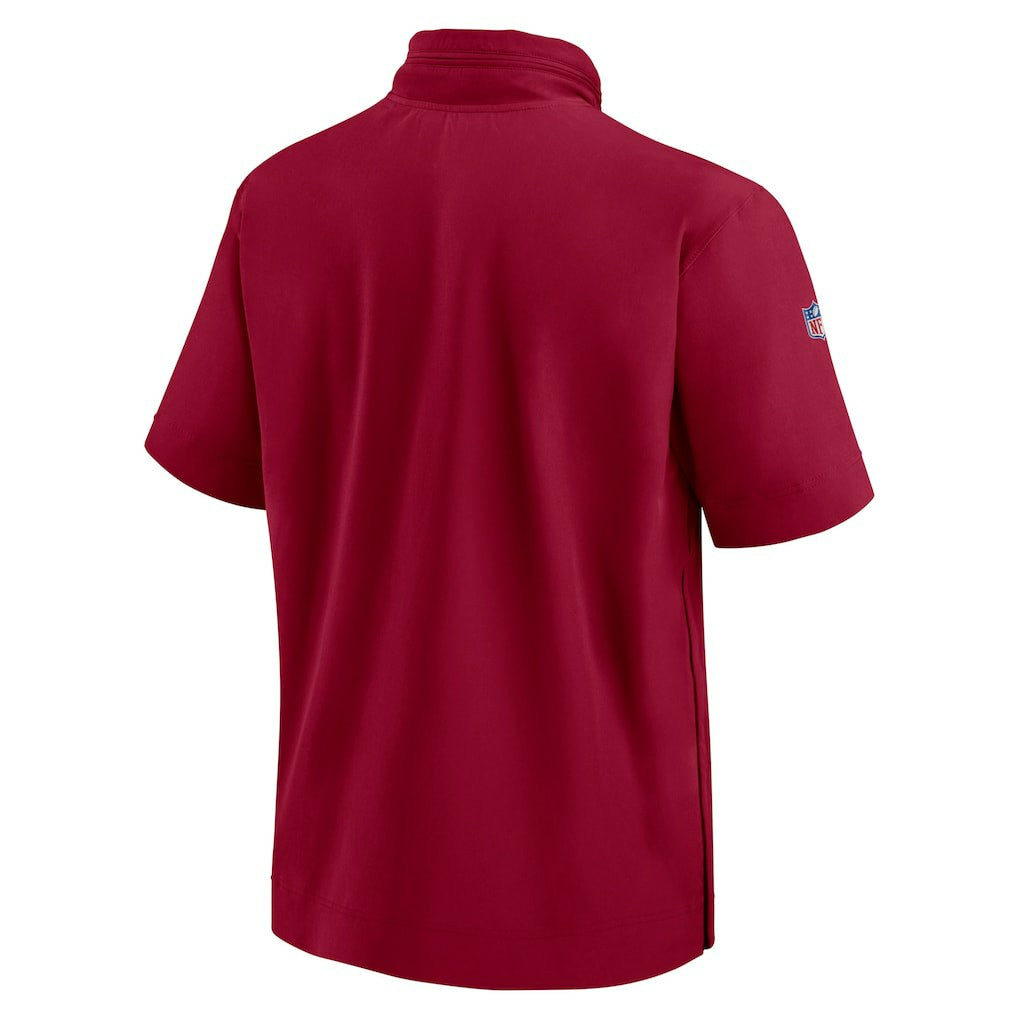 2024 Sideline Coach Short Sleeve Half-Zip Hoodie Jacket - Washington Commanders