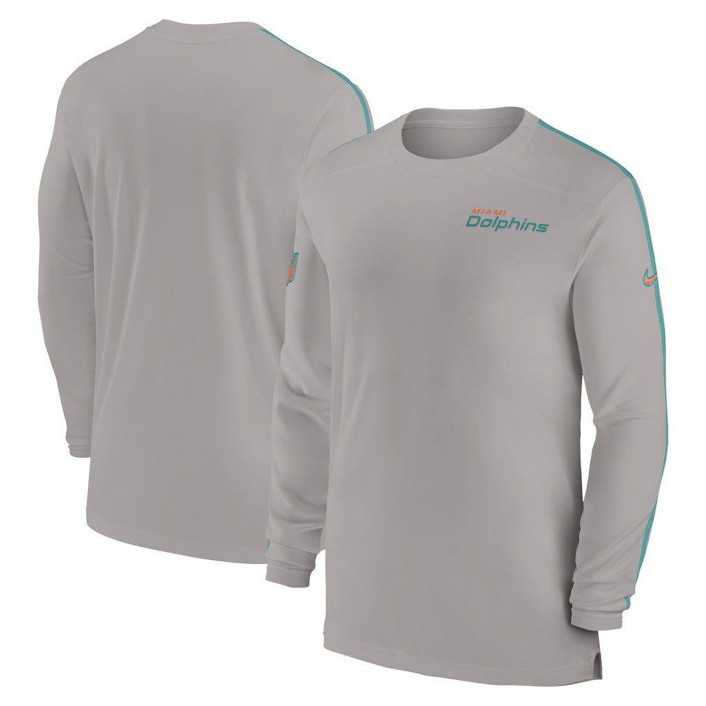 Sideline Coach UV Performance Long Sleeve T-Shirt - Miami Dolphins