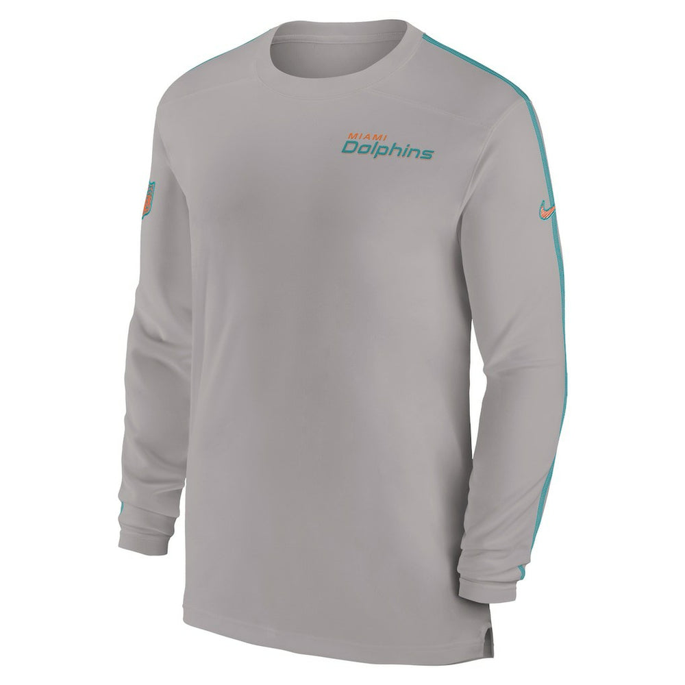 Sideline Coach UV Performance Long Sleeve T-Shirt - Miami Dolphins