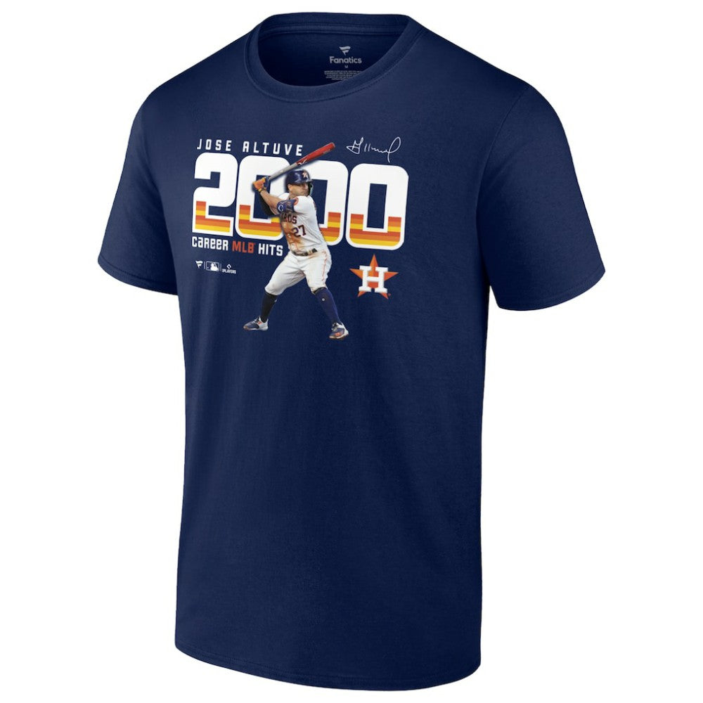 MLB Jose Altuve Houston Astros Fanatics 2,000 Career Hits T-Shirt