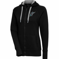 MLB Florida Marlins Antigua Women's Cooperstown Collection Victory Raglan Full-Zip Hoodie