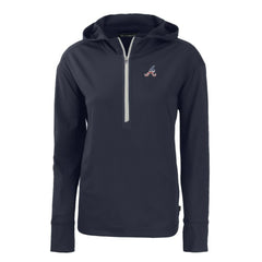 MLB Atlanta Braves Cutter & Buck Women's Daybreak Eco Recycled Half-Zip Hoodie