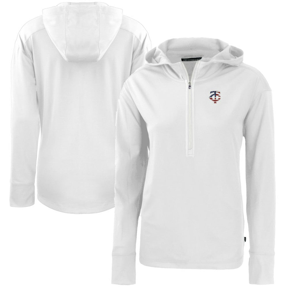 MLB Minnesota Twins Cutter & Buck Women's Daybreak Eco Recycled Half-Zip Hoodie