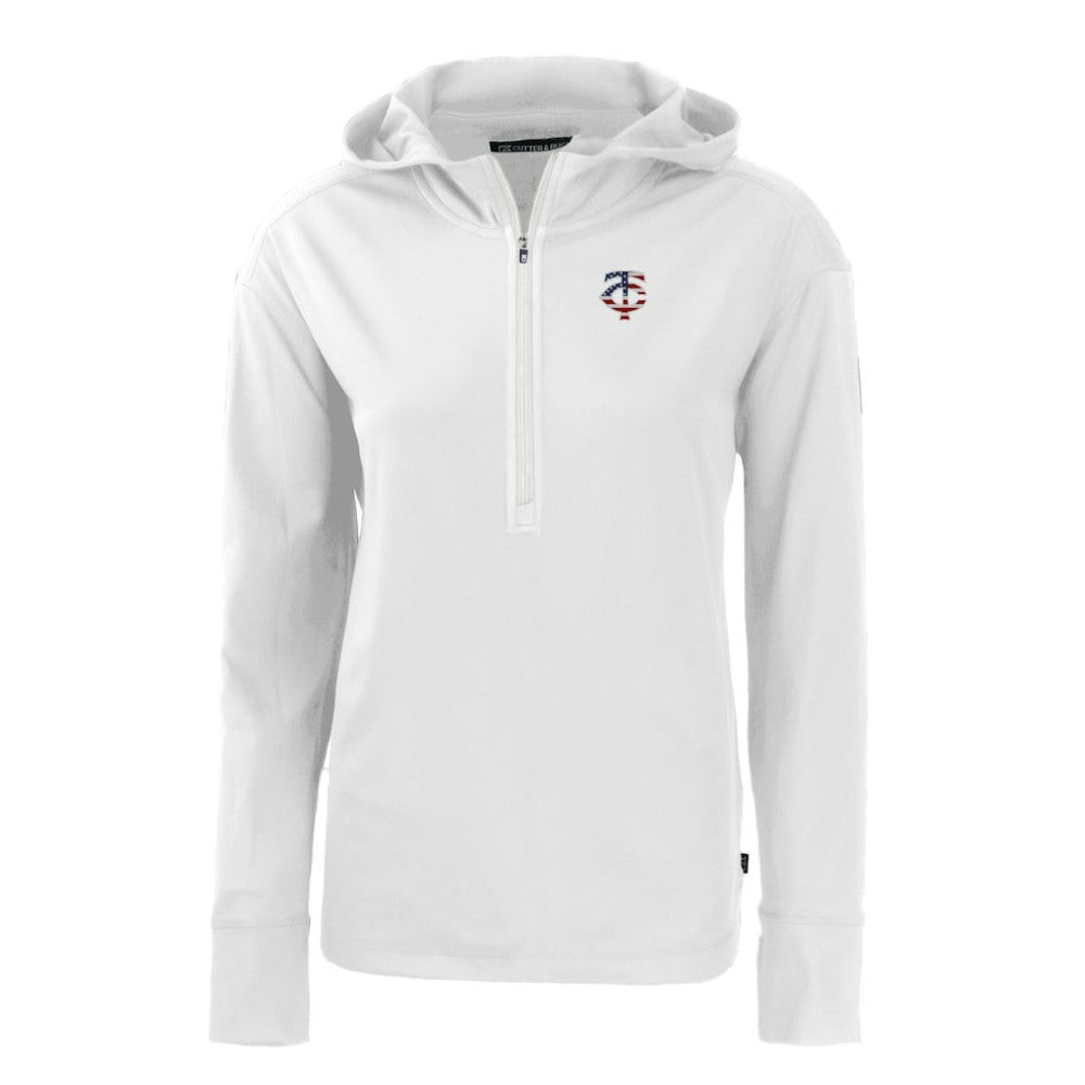 MLB Minnesota Twins Cutter & Buck Women's Daybreak Eco Recycled Half-Zip Hoodie