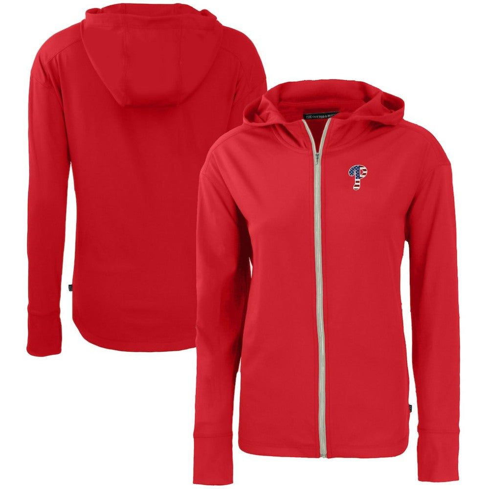 MLB Philadelphia Phillies Cutter & Buck Women's Daybreak Eco Recycled Full-Zip Hoodie