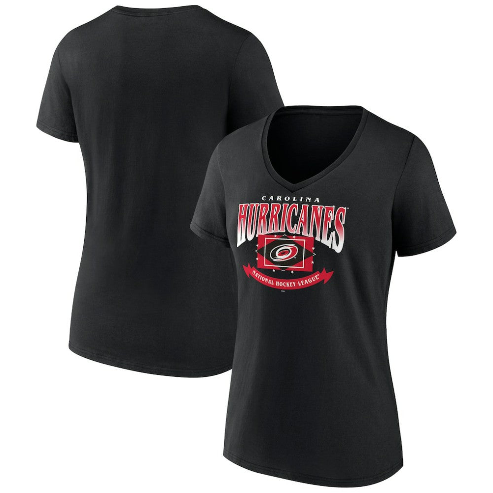 NHL Black Carolina Hurricanes Women's Slapshot V-Neck T-Shirt