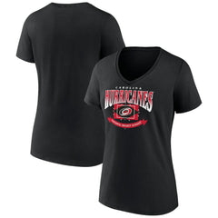 NHL Black Carolina Hurricanes Women's Slapshot V-Neck T-Shirt