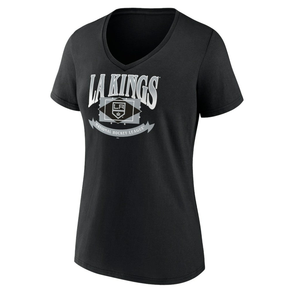 NHL Black Los Angeles Kings Women's Slapshot V-Neck T-Shirt