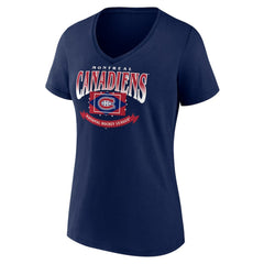 NHL Navy Montreal Canadiens Women's Slapshot V-Neck T-Shirt