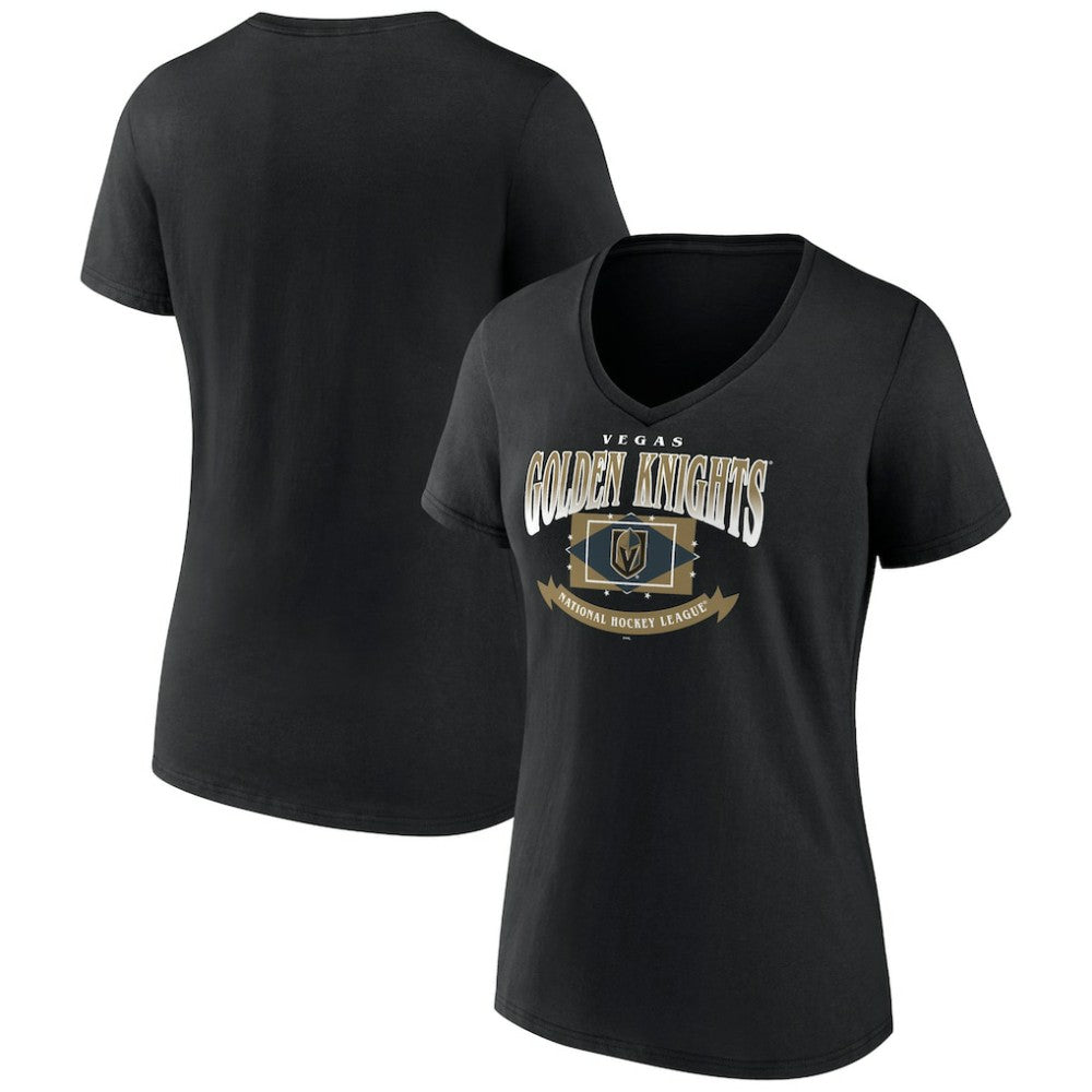 NHL Black Vegas Golden Knights Women's Slapshot V-Neck T-Shirt