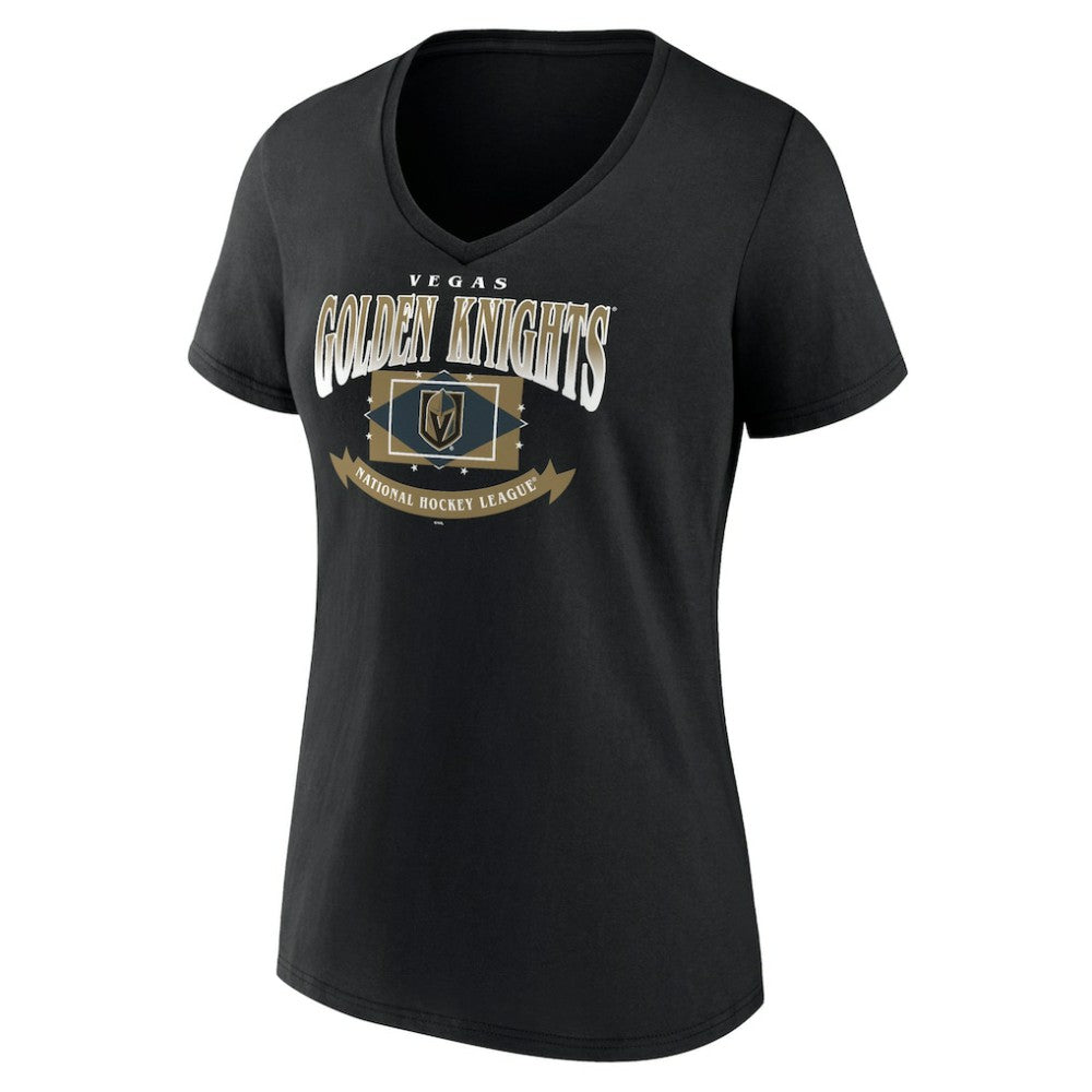 NHL Black Vegas Golden Knights Women's Slapshot V-Neck T-Shirt